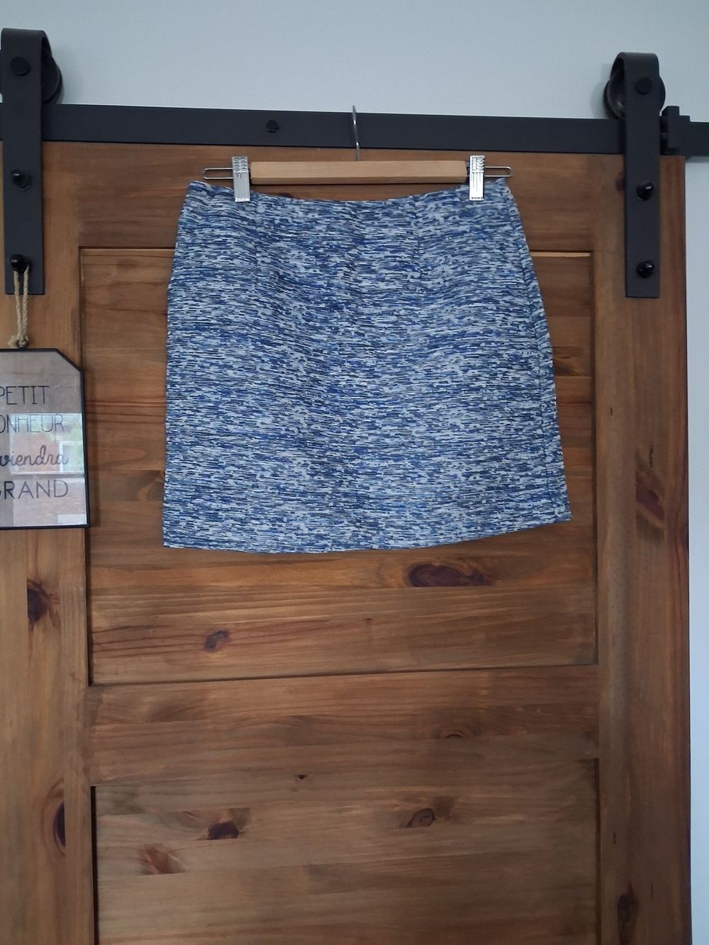 Monoprix femme Skirt Blue And White Heathered Knit Mini Skirt